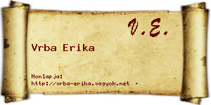 Vrba Erika névjegykártya